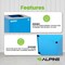 Alpine Industries Square Recycling Bin, 29 Gallons, Blue Can, Square Opening Lid, for Mixed ALP4450-KIT-BLU-S-MIX - alternate 2